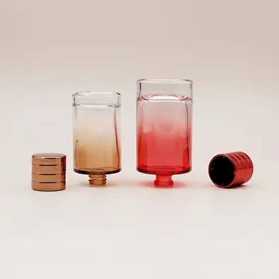 Spray-colored glass perfume bottle
